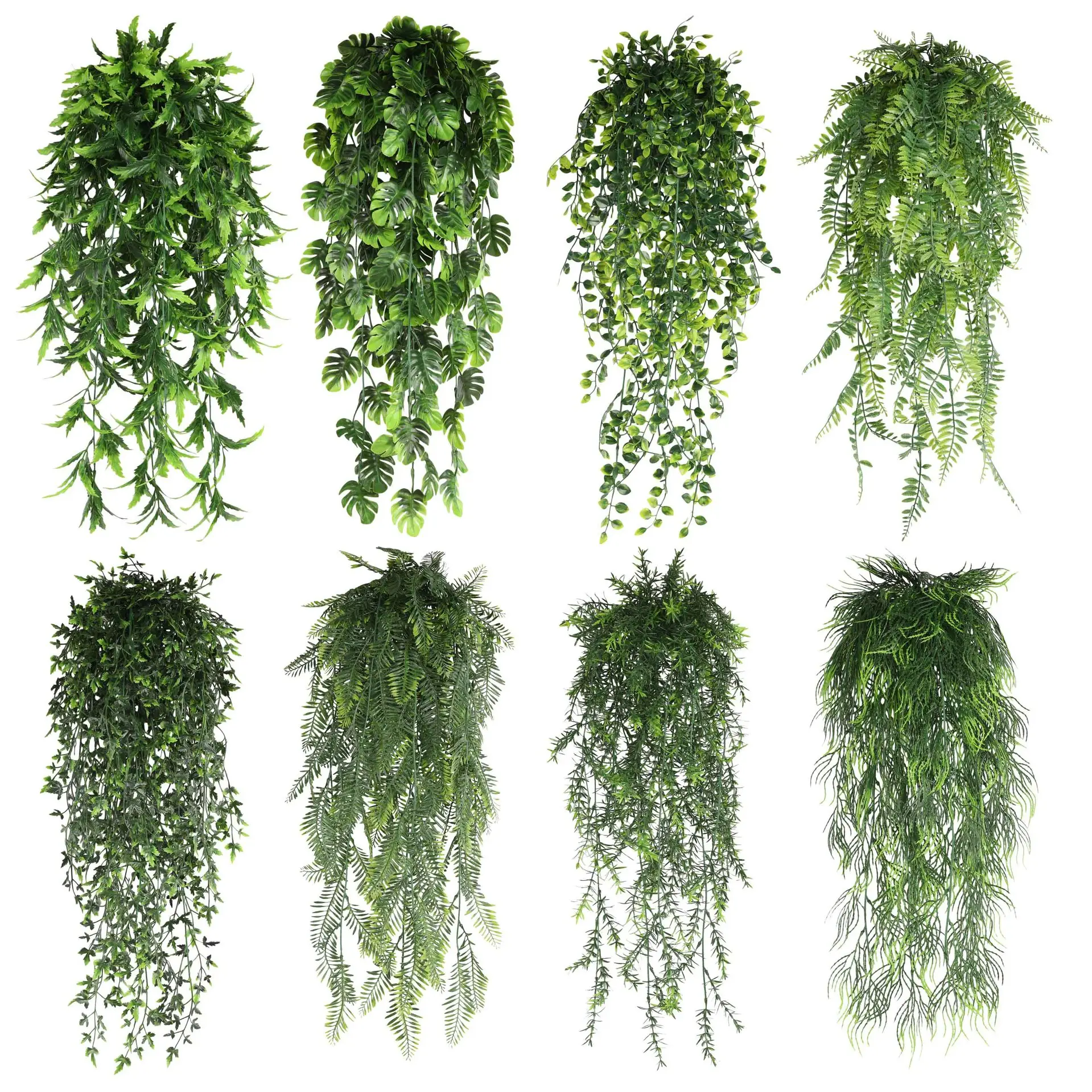 5 ينبع نماذج متعددة الخصبة الطبيعية نابض بالحياة شنقا النباتات الاصطناعية لديكور حفل زفاف الجدار