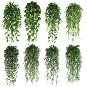 5 Tiges Multi Modèles Lush Naturel Réaliste Suspendu Plantes Artificielles pour Mur De Noce Décor