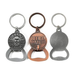 Móc Khóa Phẳng Kim Loại Mini Dập Nổi Logo Tùy Chỉnh Dụng Cụ Mở Chai - Product Image 1