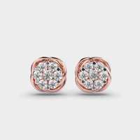 Boucles d'oreilles clous modernes en diamant de laboratoire taille brillant rond, en argent sterling 925 plaqué or, bijoux de luxe tendance pour femme