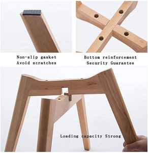 Chaises de salle à manger scandinaves avec coussin, style minimaliste, pieds en bois, tissu, mobilier nordique pour la maison - Product Image 2
