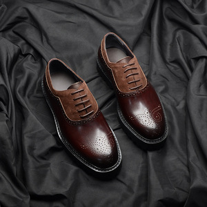Nouvelles chaussures Oxford élégantes en cuir de vachette pleine fleur avec semelles souples, rehaussant la taille, idéales pour les banquets décontractés, chaussures en cuir pour hommes - Product Image 1
