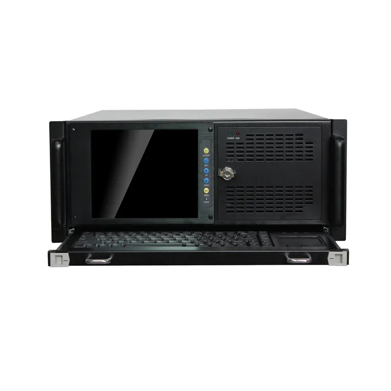4U شاسيه حامل أرفف محطة الصناعية الكمبيوتر الخادم حالة مع 8.4 ''شاشة LCD