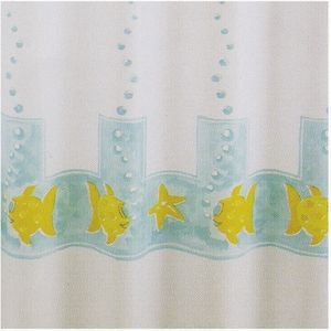 Cortina de ducha de 180 x 200 cm con diseño de peces y estrellas para baño - Product Image 1