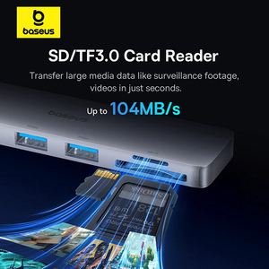 <span class=keywords><strong>Baseus</strong></span> <span class=keywords><strong>Hub</strong></span> <span class=keywords><strong>USB</strong></span>-<span class=keywords><strong>C</strong></span> Dual a HDMI Compatible con 4K 30Hz para Thunderbolt 3/4, <span class=keywords><strong>Hub</strong></span> <span class=keywords><strong>USB</strong></span> 3.0 Tipo <span class=keywords><strong>C</strong></span> de 40 Gbps con SD y TF para MacBook Pro Air - Product Image 5