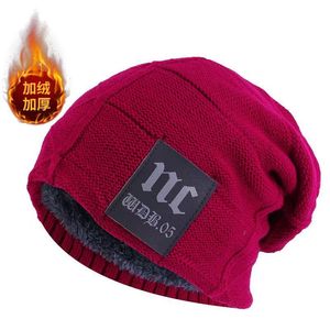 NC Extended Knit Wool Hat Unisex Warm Plush Beanie Khaki Red Coffee Navy Blue Gray Black - Product Image 4
