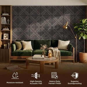 <span class=keywords><strong>Pannelli</strong></span> Acustici Decorativi con Texture Geometrica, <span class=keywords><strong>Pannelli</strong></span> Fonoassorbenti <span class=keywords><strong>in</strong></span> MDF con Impiallacciatura Effetto <span class=keywords><strong>Legno</strong></span> per Casa, Ufficio e Studio Musicale - Product Image 4