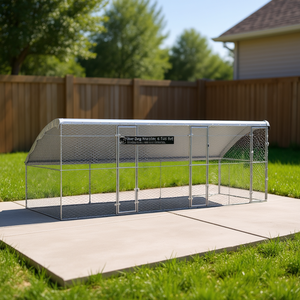 Jaula para Perros Plateada de 3 Piezas, 19.69 x 6.56 x 6.56 Pies, Jaula de Acero para Mascotas de Exterior - Product Image 2