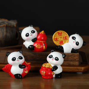 Figuras de León y Panda Chinos Ruijie de 3.9 Pulgadas, Lindas Figuras Decorativas de Dibujos Animados para el Hogar, Oficina, Interiores, Regalo - Product Image 2