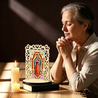 Faveurs de baptême, statues en bois de Notre-Dame de Guadalupe, cadres photo de la Vierge de Guadalupe, décoration de table pour la première communion, cadeau catholique
