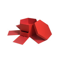 Boîte cadeau joyeux Surprise personnalisée, 50 pièces, Album fleur, tiroir carré hexagonal Double couche rose, boîtes à gâteau pour emballage de mariage saint-valentin