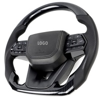 Accessoires 4x4 Volant noir à boutons style GR en fibre de carbone pour Toyota LAND CRUISER 200