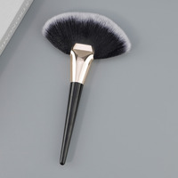 2 In1 Single Ultimate Soft Fan Makeup Brush Berkualitas Tinggi Bebas Kekejaman Hewan Highlighter Finishing Powder Brush Kuas Makeup Sintetis