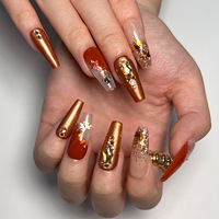 Uñas Postizas Personalizadas OEM de 24 Piezas con Efecto Ojo de Gato, Forma de Almendra, Uñas Artificiales Reutilizables