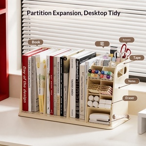 Soporte <span class=keywords><strong>de</strong></span> Escritorio para Libros <span class=keywords><strong>de</strong></span> Plástico ABS para Estudiantes, <span class=keywords><strong>Almacenamiento</strong></span> Compartimentado, Gran Capacidad, Diseño con Divisiones, Portaplumas Integrado - Product Image 3