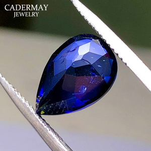 Cadarmay Synthetic Sapphire Pear Cut Blue Loose Stone For Jewelry Making - Product Image 2