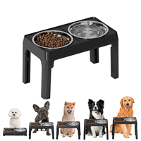 Offre Spéciale – Gamelle surélevée réglable en plastique et acier inoxydable pour animaux de compagnie, anti-renversement, pour grands chiens – Accessoires pour animaux