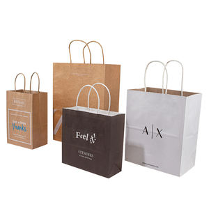 Ecologisch verantwoorde bedankkaarsen verpakking gedraaide handgreep papieren tas aangepaste logo bruine wasbare kraft papieren tas Andy Accept - Product Image 1