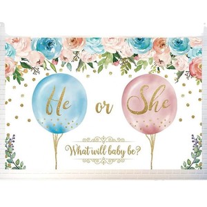 Fondo de Fotografía para Revelación de Género Azul y Rosa, Poliéster, Decoración para Fiesta de Cumpleaños de Niño o Niña - Product Image 5