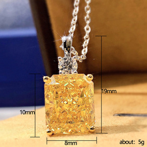 Collar con Colgante de Piedra Amarilla para Mujer, Cadena Elegante Tipo O, Cadena para Clavícula, Joyería de Moda - Product Image 5