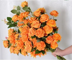 SPR 중국 용품 인공 오렌지 시리즈 식물 번들 장미 줄기 모란 매달려 등나무 이벤트 파티 벽 꽃 장식