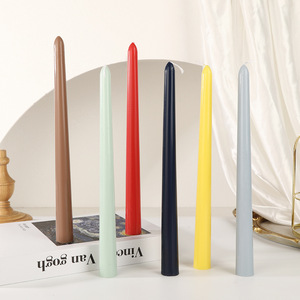 เทียนแท่งยาวสีพื้น 4 ชิ้น ไร้ควัน ไม่มีกลิ่น สำหรับงานแต่งงาน ตกแต่งบ้าน สร้างบรรยากาศ - Product Image 1