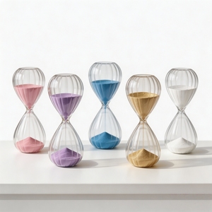 Elegant Patterned Glass Hourglass Timer for Home Decoration, Office <b>Desk</b>, Study Room, Birthday Gifts, Sand <b>Clock</b> Modern Style - Product Image 1