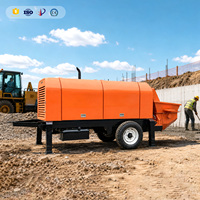 Pompe à béton portable professionnelle sur remorque, haute pression, hydraulique, diesel, équipement de pompage de ciment à vendre