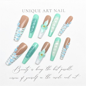 Cao cấp sản xuất thời trang tùy chỉnh Báo Chí trên móng tay thiết kế ngón tay dài móng tay nhiều phong cách - Product Image 5