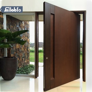 Puerta Pivotante de Entrada de Madera Maciza de Teca Personalizada Smile <span class=keywords><strong>Bro</strong></span>, Puertas de Seguridad de Alta Calidad para Entrada Principal, Puerta Exterior de Madera para Casa - Product Image 6