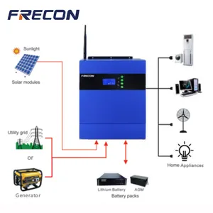 Ev enerji depolama toptan 3kw güneş invertör hibrid 1.5kw 3500w 24v 48v kapalı ızgara hibrid güneş inverteri 5kva fiyat maliyeti