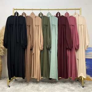 6694# Exquisite Puffy Elastic Sleeve Ladies Muslim <b>Dress</b> Casual Islamic Closed Abaya - Product Image 5