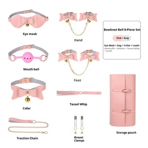 Divertido Set SM con Lazo, Campana, Ataduras, 8 Piezas, Algemas, Tapón Bucal, Accesorios para Atar, Diseño Personalizado, Modelo Adulto 56461, Caja de Regalo - Product Image 3