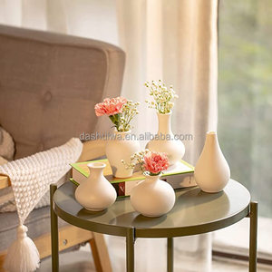 Vase japonais en <span class=keywords><strong>poterie</strong></span> brute <span class=keywords><strong>ikebana</strong></span>, centres de table modernes, blanc mat, petits vases à bourgeons en céramique pour la décoration de la maison - Product Image 5