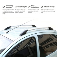 Nouveau produit : Barre de toit latérale en alliage d'aluminium, montage sans perçage, ajustement universel, accessoires de modification automobile pour véhicules SUV