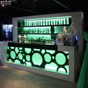 Diseño de Barra Comercial Personalizada para Restaurante de Lujo, Barra de Servicio de Alta Calidad en Piedra Acrílica para Cafetería Deportiva y Billar - Product Image 4