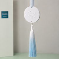 Ornement suspendu en plâtre parfumé personnalisé avec pompon et boîte cadeau, Pierre aromatique à marque privée, Désodorisant de voiture pour cadeaux d'événements d'entreprise