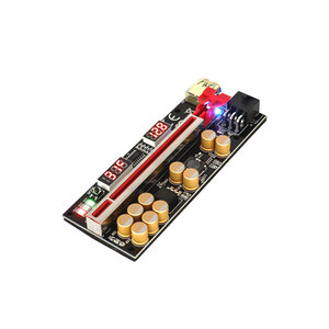 Tarjeta Adaptadora Riser VER V016 PCIE 1X a 16X con 10 Condensadores Dorados y Pantalla de Voltaje y Temperatura - Product Image 4