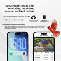 Mangeoire à oiseaux intelligente durable pour l'extérieur avec panneau solaire, caméra HD et reconnaissance des oiseaux pour l'observation et la surveillance des oiseaux dans le jardin