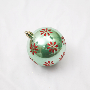 Boule de Noël en plastique de haute qualité, imprimée à 3 couleurs, motifs floraux orange soufflés à la main, directement de l'usine <span class=keywords><strong>Miman</strong></span> - Product Image 4