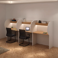 Nouveaux bureaux informatiques modernes en bois, personnalisables et réglables, pour usage commercial, avec étagères de bureau durables et tiroirs de rangement pour dossiers.