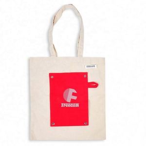 Bolsa de Mano Plegable de Lona de Algodón con Botones, Precio de Fábrica Promocional - Product Image 6
