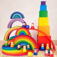 Bloques de Construcción de Madera Montessori Coloridos Personalizados, Múltiples Estilos, Juguete Educativo para Niños