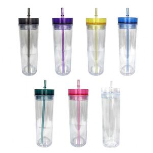 Gobelet isotherme double paroi en acrylique 16 oz avec couvercle et paille, faible MOQ, pour cafés et petites entreprises en démarrage - Product Image 4