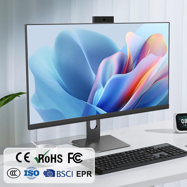 Factory Price 23.8" FHD IPS All-in-One Desktop PC Intel Core I7-10750H 16GB 512GB Win 11 Pro Business & Office AIO Computer