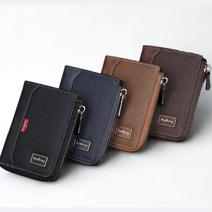 Portefeuille court minimaliste pour homme, blocage RFID, imperméable, multi-fentes pour cartes, fermeture ouverte, aluminium + cuir, doublure en soie - Product Image 2