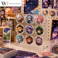 Présentoir personnalisé en acrylique pour badges, étui de rangement multi-trous, organisateur en grille pour boutons de collection, cartes photo et articles promotionnels
