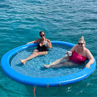 Flotador de hamaca de agua inflable de muelle de malla Circular de gran oferta con accesorios