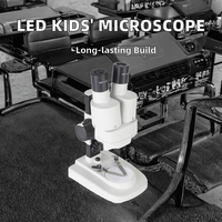 Binocular LED Biological Microscope for Kids & Students | Metal Straight Tube Educational Science Microscope for Laboratory