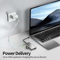 Xput 10 in 1 Multi Function USB C Docking Station Adaptor Tipe C Dengan 4K HDMI VGA USB3.0 Gigabit RJ45 Ethernet Pembaca Kartu SD TF